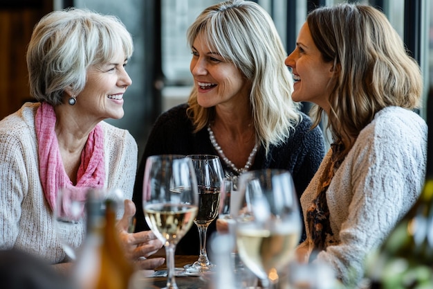 Ältere Menschen beim gemeinsamen Mittagessen im Laerchenhaus